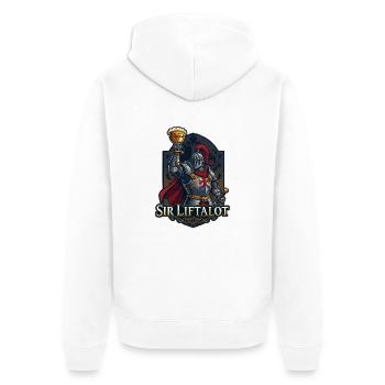 Sir Liftalot Drinking - Unisex Premium Bio Zip Hoodie - Weiß - Hinten - Thijin (182cm)