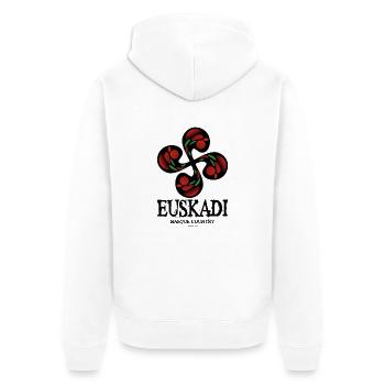 Baskische Quer - Unisex Premium Bio Zip Hoodie - Weiß - Hinten - Thijin (182cm)