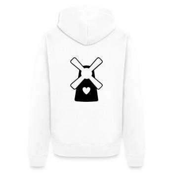 Windmill - Unisex Premium Organic Zip Hoodie - white - Back - Thijin (182cm)