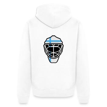 Hockey Goalie Mask Finland - Unisex Premium Organic Zip Hoodie - white - Back - Thijin (182cm)