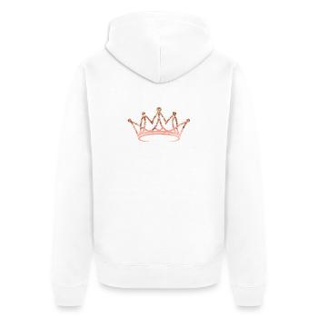 Couronne, élégante, scintillante, personnalisable - Veste à capuche bio Premium Unisexe - blanc - Dos - Thijin (182cm)