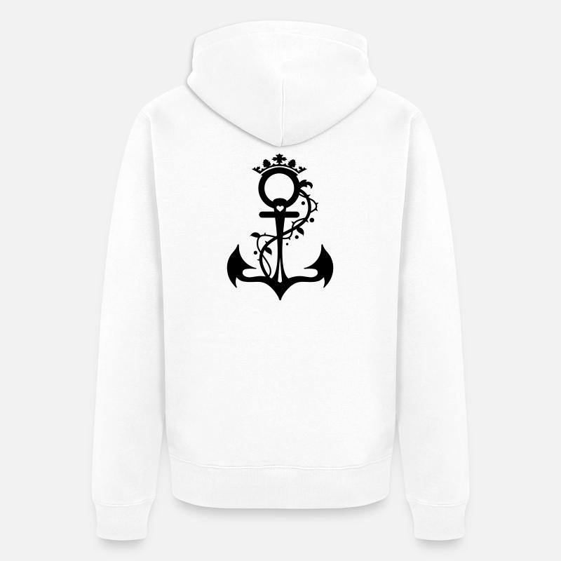 L'ancre - foi, l'espérance, l'amour - Veste à capuche bio Premium Unisexe - blanc