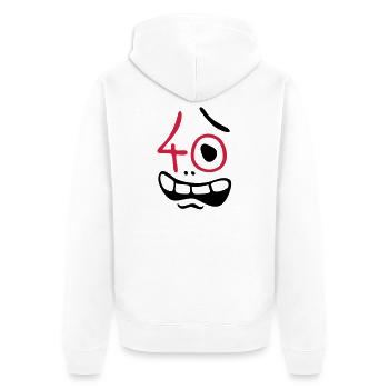 Uh oh, 40 years! - Unisex Premium Organic Zip Hoodie - white - Back - Thijin (182cm)