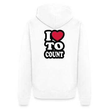I love to count - J'aime compter - Veste à capuche bio Premium Unisexe - blanc - Dos - Thijin (182cm)