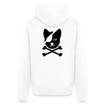 katze pirat seefahrt - Unisex Premium Bio Zip Hoodie - Weiß - Hinten - Thijin (182cm)