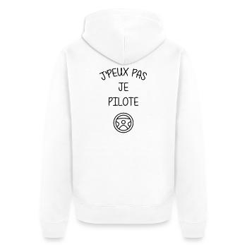 Course Automobile / Voiture / Sport / Pilote - Veste à capuche bio Premium Unisexe - blanc - Dos - Thijin (182cm)