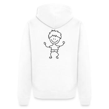 boy - Unisex Premium Organic Zip Hoodie - white - Back - Thijin (182cm)
