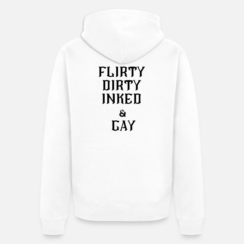 Flirty lesbischer Text - Unisex Premium Bio Zip Hoodie - Weiß