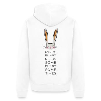 every bunny needs some bunny - Unisex Premium Bio Zip Hoodie - Weiß - Hinten - Thijin (182cm)