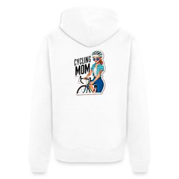 Autocollant d’autonomisation des mamans cyclistes - Veste à capuche bio Premium Unisexe - blanc - Dos - Thijin (182cm)