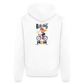 Cool Biking Mom Illustration Design - Veste à capuche bio Premium Unisexe - blanc - Dos - Thijin (182cm)