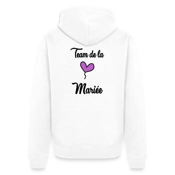 WEDDING. BRIDE-TO-BE. Bachelorette party. TEAM. TEAM MARIEE - Unisex Premium Organic Zip Hoodie - white - Back - Thijin (182cm)