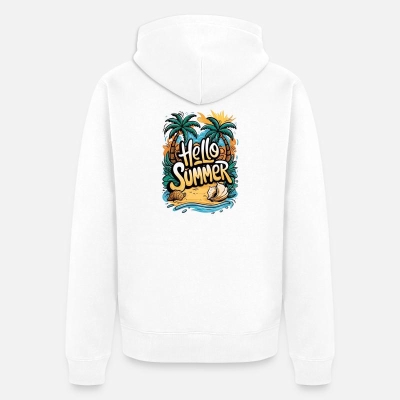 Conception de plage d’été tropical - Veste à capuche bio Premium Unisexe - blanc