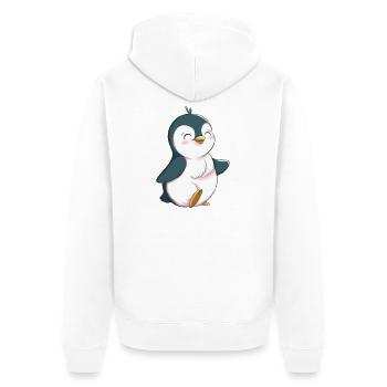 Cute Penguin - Unisex Premium Organic Zip Hoodie - white - Back - Thijin (182cm)