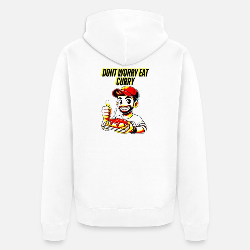 Curry Liebe und alles wird gut - Unisex Premium Bio Zip Hoodie - Weiß