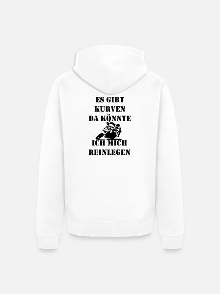 kurven reinlegen  - Unisex Premium Bio Zip Hoodie - Weiß