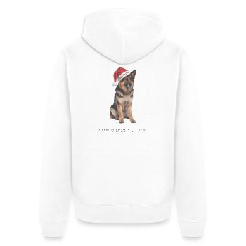 Bonnet de Noël berger allemand - Veste à capuche bio Premium Unisexe - blanc - Dos - Thijin (182cm)