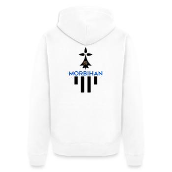 Morbihan 56 logo - Unisex Premium Organic Zip Hoodie - white - Back - Thijin (182cm)