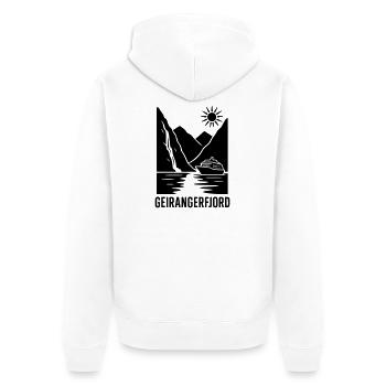 geiranger fjord norwegen - Unisex Premium Bio Zip Hoodie - Weiß - Hinten - Thijin (182cm)