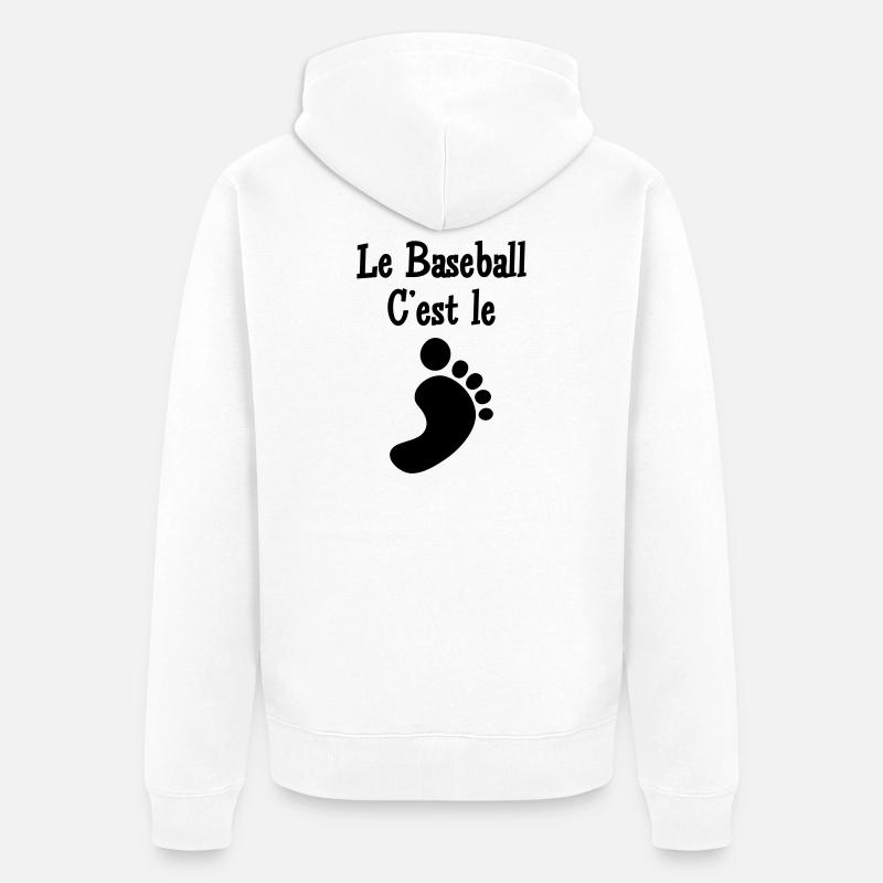 Le Baseball c’est le Pied - Veste à capuche bio Premium Unisexe - blanc