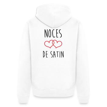Satin Wedding 24 Years of Love - Unisex Premium Organic Zip Hoodie - white - Back - Thijin (182cm)