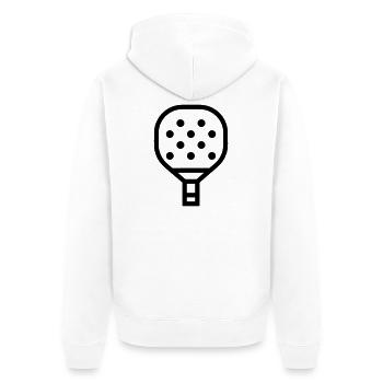 Padel - Unisex Premium Bio Zip Hoodie - Weiß - Hinten - Thijin (182cm)