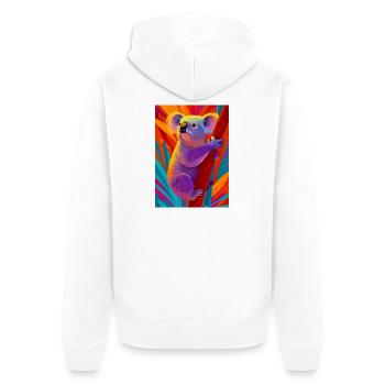 Koala - Unisex Premium Organic Zip Hoodie - white - Back - Thijin (182cm)
