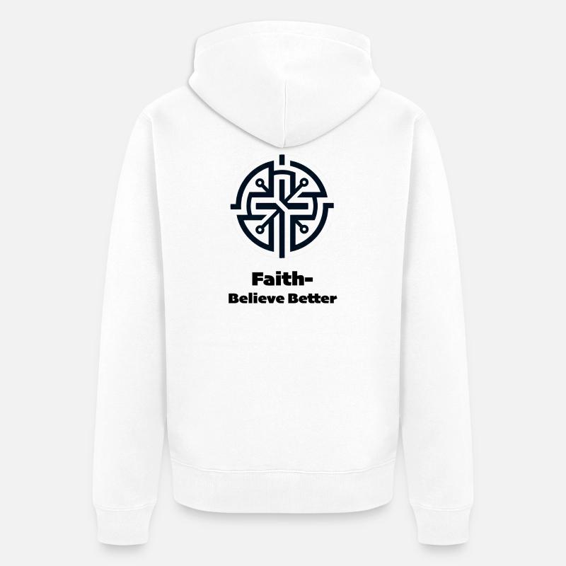 Circuit de Mandala en géométrie circulaire - Veste à capuche bio Premium Unisexe - blanc