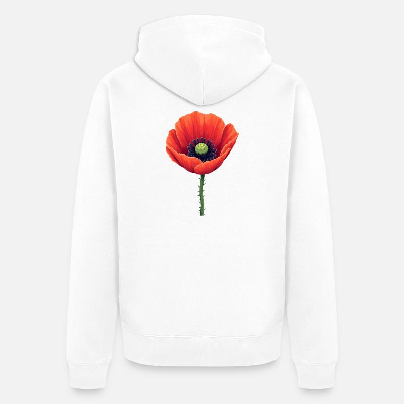 Coquelicot - Veste à capuche bio Premium Unisexe - blanc
