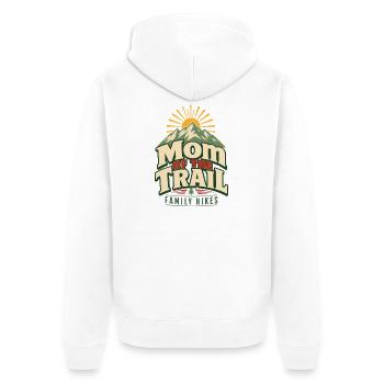 Randonnée familiale de la mère du sentier : Aventure en montagne - Veste à capuche bio Premium Unisexe - blanc - Dos - Thijin (182cm)