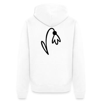 Blume - Unisex Premium Bio Zip Hoodie - Weiß - Hinten - Thijin (182cm)