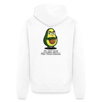Avocat « Je ne suis pas mûr pour ton drame » - Veste à capuche bio Premium Unisexe - blanc - Dos - Thijin (182cm)