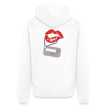 Sternzeichen Zwilling - Unisex Premium Bio Zip Hoodie - Weiß - Hinten - Thijin (182cm)