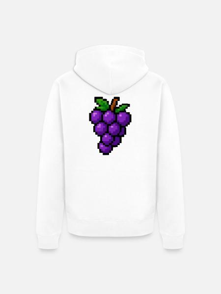 Weintrauben Pixel Obst - Unisex Premium Bio Zip Hoodie - Weiß