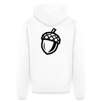Eichel Symbol - Unisex Premium Bio Zip Hoodie - Weiß - Hinten - Thijin (182cm)