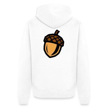 Eichel Symbol - Unisex Premium Bio Zip Hoodie - Weiß - Hinten - Thijin (182cm)