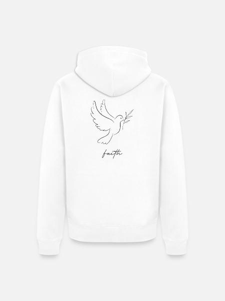 Friedenstaube faith - Unisex Premium Bio Zip Hoodie - Weiß