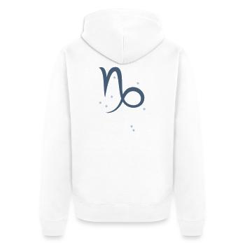 Sternzeichen Steinbock - Unisex Premium Bio Zip Hoodie - Weiß - Hinten - Thijin (182cm)