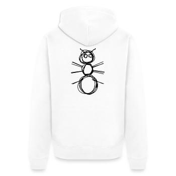 Ameise handgezeichnet - Unisex Premium Bio Zip Hoodie - Weiß - Hinten - Thijin (182cm)