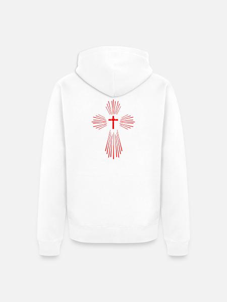 Heiliger Geist Kreuz - Unisex Premium Bio Zip Hoodie - Weiß