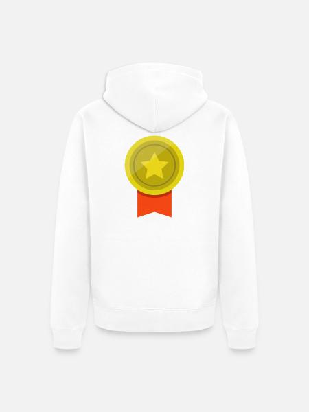 Medaille - Unisex Premium Bio Zip Hoodie - Weiß
