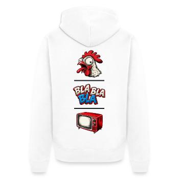 Bla Bla Bla - Unisex Premium Bio Zip Hoodie - Weiß - Hinten - Thijin (182cm)