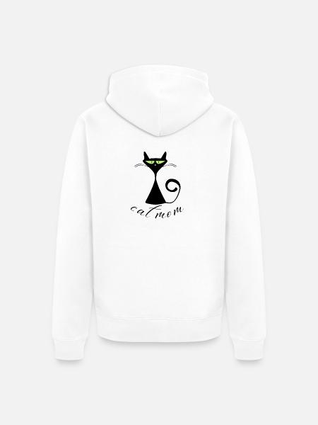 Katze Mama - Unisex Premium Bio Zip Hoodie - Weiß