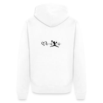 Cheerleading perfektes Geschenk Geburtstag - Unisex Premium Bio Zip Hoodie - Weiß - Hinten - Thijin (182cm)