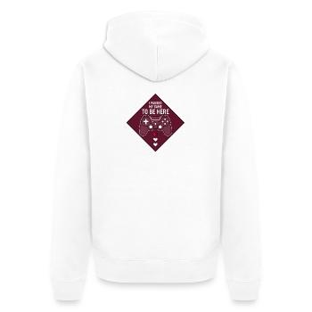 J’ai mis mon jeu en pause pour être ici - Veste à capuche bio Premium Unisexe - blanc - Dos - Thijin (182cm)