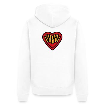 Coeur Frites Pop Art - Veste à capuche bio Premium Unisexe - blanc - Dos - Thijin (182cm)