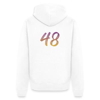 48 - Unisex Premium Bio Zip Hoodie - Weiß - Hinten - Thijin (182cm)