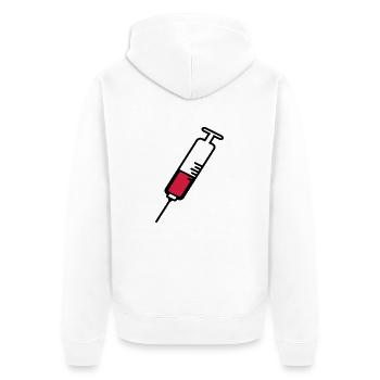 seringue2 - Unisex Premium Bio Zip Hoodie - Weiß - Hinten - Thijin (182cm)