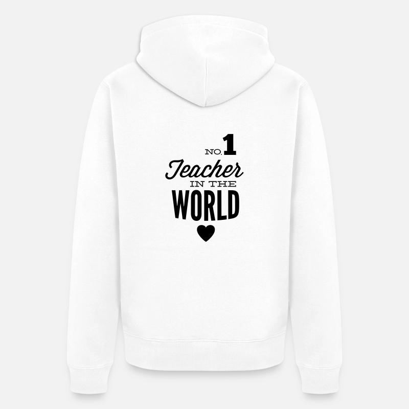 Meilleurs professeurs dans le monde - Veste à capuche bio Premium Unisexe - blanc