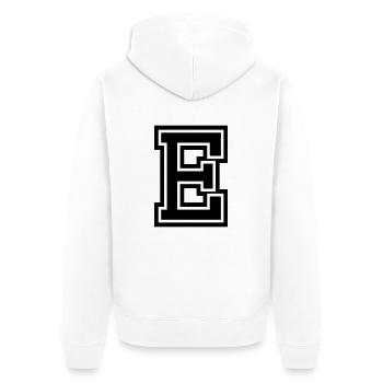 E - Unisex Premium Bio Zip Hoodie - Weiß - Hinten - Thijin (182cm)